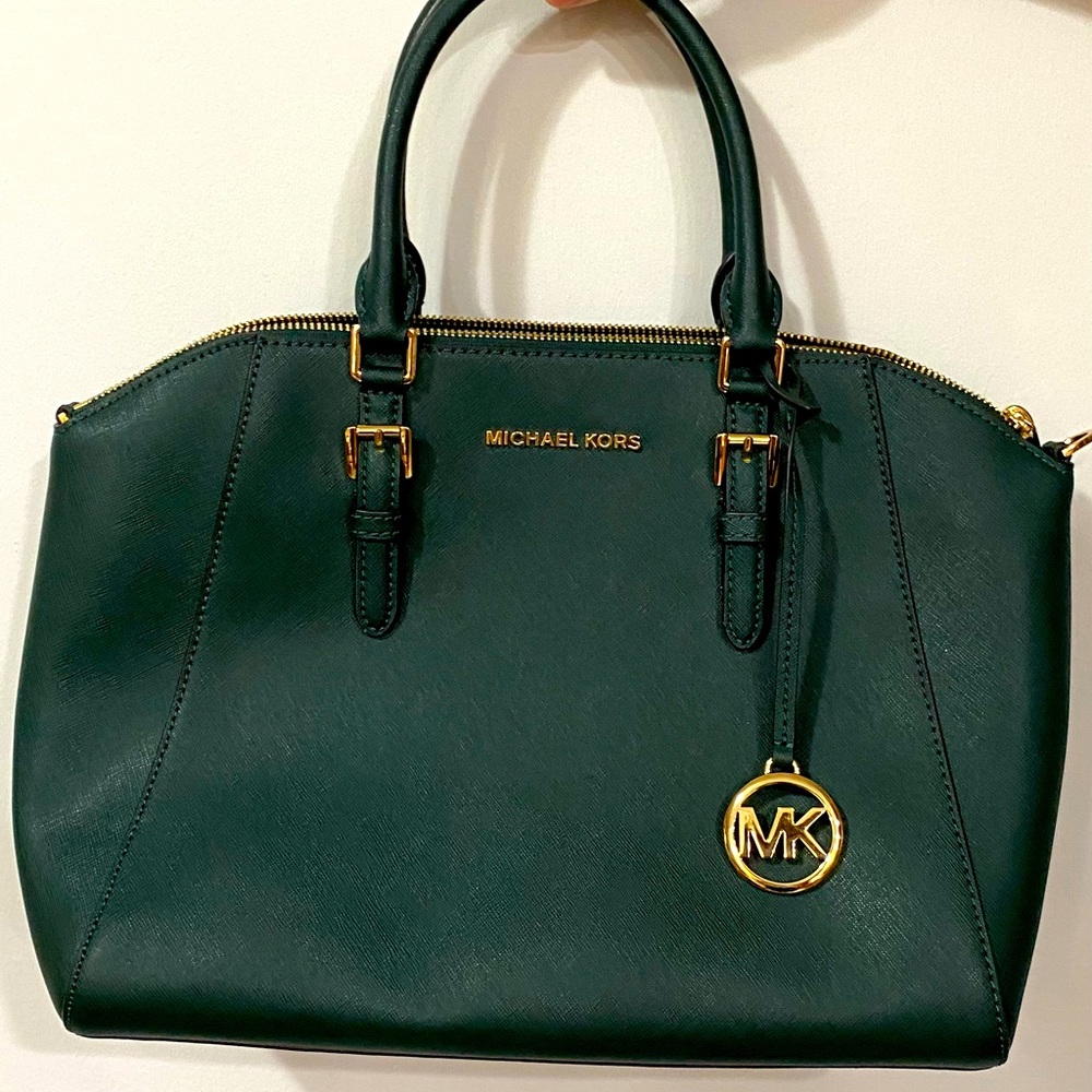 Michael Kors purse. Dark Green. Used once.